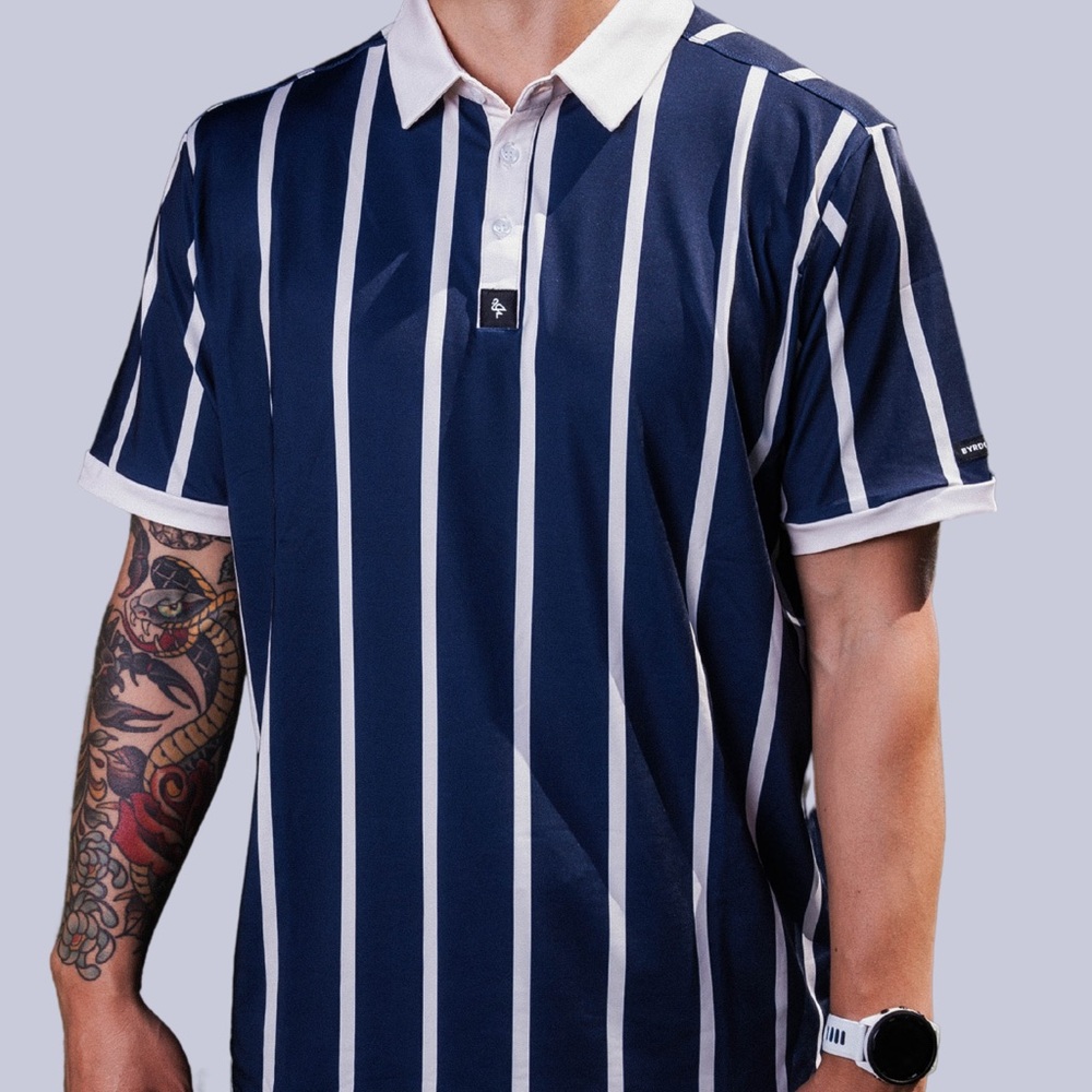Byrd Gang Men’s Navy Striped Polo Shirt